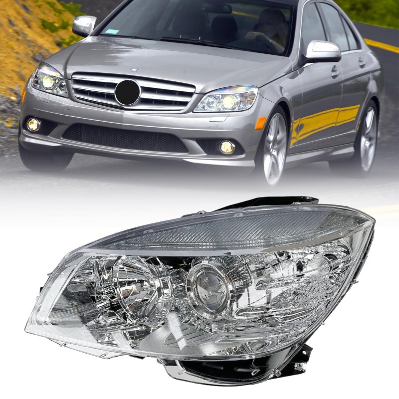 DIBON AUTO Headlight Compatible for Mercedes Benz W204 C Class C300 C230 C350 2008 2009 2010 2011 Headlamp Left Side