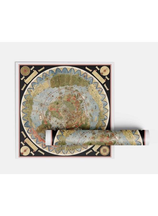 Generic Riley Creative Solutions 1587 Flat Earth Map Of The World Urbano Monte Historic Wall Poster Globe Model 3 Sizes  23 X23  - Image 5