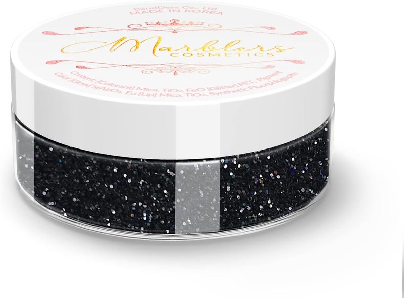 MARBLERS Cosmetic Grade Fine Twinkle Glitter Black Knight 018oz 5g NonToxic Vegan CrueltyFree Eyeshadow Nail Polish Nail Art Festival Rave Party Makeup Body Face
