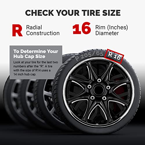 Pilot Automotive WH522-16C-B-AM 16 Inch Black & Chrome Universal Hubcap Wheel Covers For Cars - Set Of 4 - Fits Most Cars - Image 3