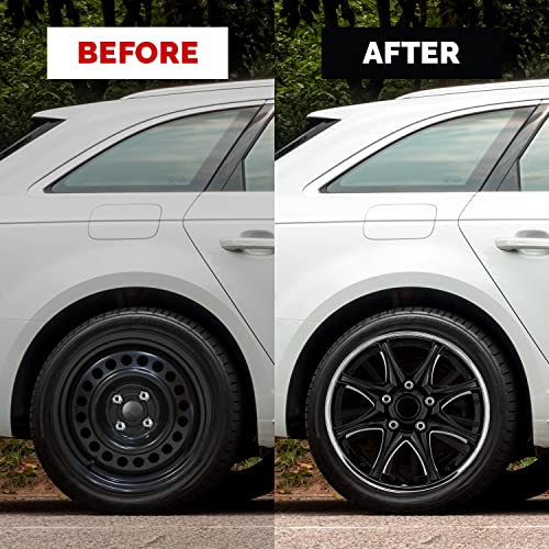 Pilot Automotive WH522-16C-B-AM 16 Inch Black & Chrome Universal Hubcap Wheel Covers For Cars - Set Of 4 - Fits Most Cars - Image 5