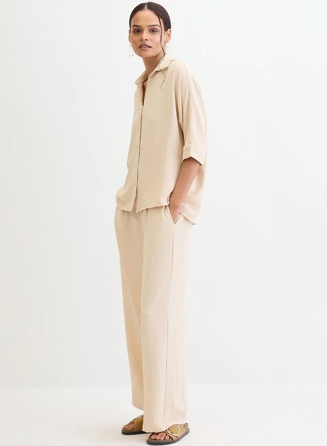 Femmella Women Open Collar Shirt and Pants Co-ords