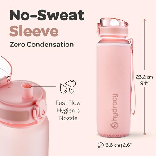 Hydracy Water Bottle with Time Marker - 500 ml 17 Oz BPA Free Kids Water Bottle - Leak Proof & No Sweat Sleeve with Fruit Infuser Strainer - Ideal for Sports & Outdoors - Image 5
