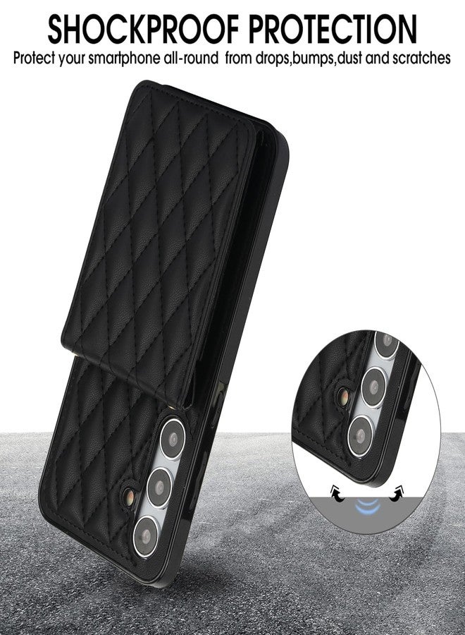 أسو ويش جراب هاتف Asuwish لهاتف سامسونج جالاكسي S24 بلس S24+ 5G، غطاء محفظة مع واقي شاشة، فتحة لبطاقات الائتمان، حامل بطاقات، حزام كتف، حامل، حجب RFID، S24plus 24S + S 24 24+، أسود، للنساء والرجال والفتيات - Image 3