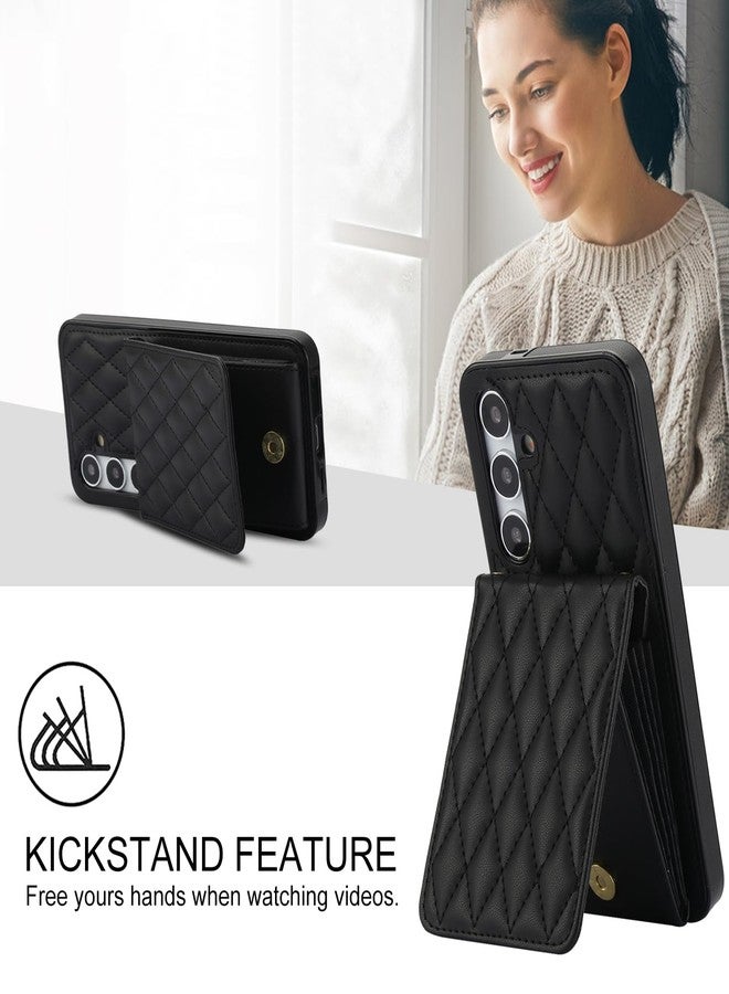 أسو ويش جراب هاتف Asuwish لهاتف سامسونج جالاكسي S24 بلس S24+ 5G، غطاء محفظة مع واقي شاشة، فتحة لبطاقات الائتمان، حامل بطاقات، حزام كتف، حامل، حجب RFID، S24plus 24S + S 24 24+، أسود، للنساء والرجال والفتيات - Image 5