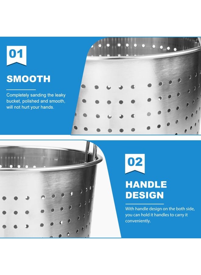 Hemoton Stock Pot Strainer Basket Insert Seafood Boil Pot Crawfish Crab Steamer Pot Stainless Steel Pasta Cooker for Home Restaurant Kitchen - Image 5