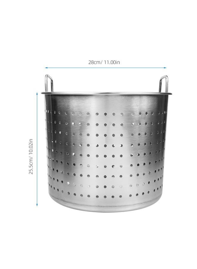 Hemoton Stock Pot Strainer Basket Insert Seafood Boil Pot Crawfish Crab Steamer Pot Stainless Steel Pasta Cooker for Home Restaurant Kitchen - Image 2