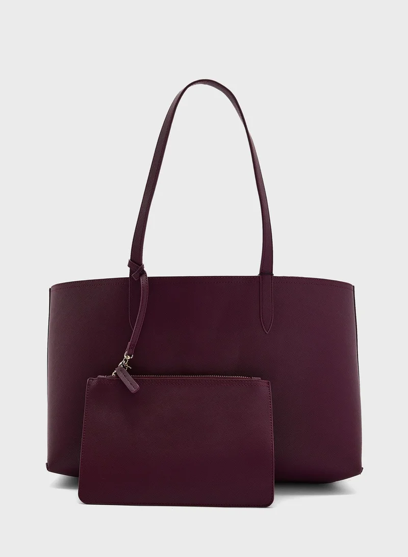 ELLA Reversible Bicolour Tote With A Pouch