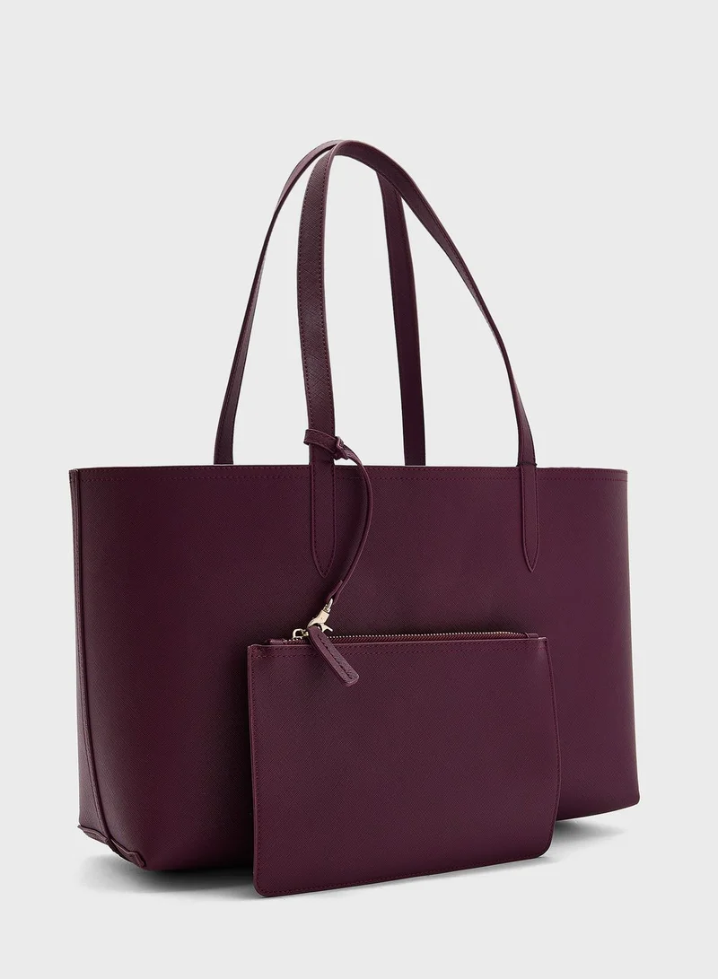 ELLA Reversible Bicolour Tote With A Pouch