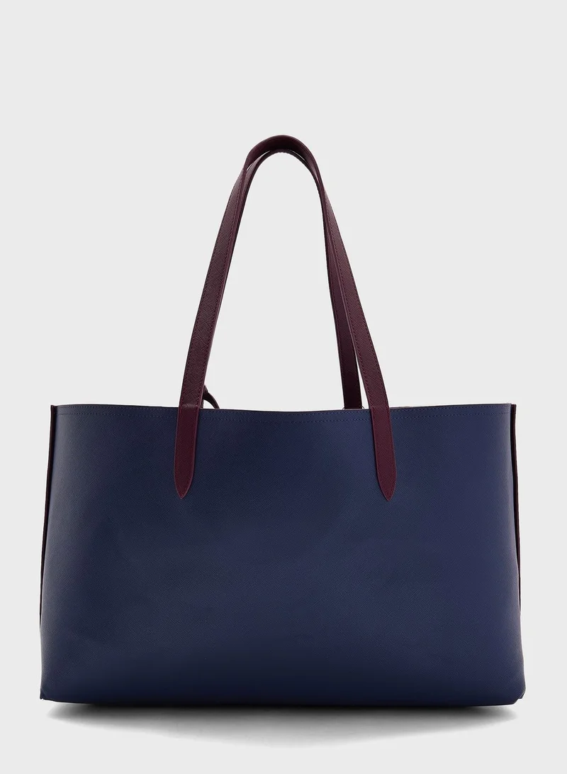 ELLA Reversible Bicolour Tote With A Pouch