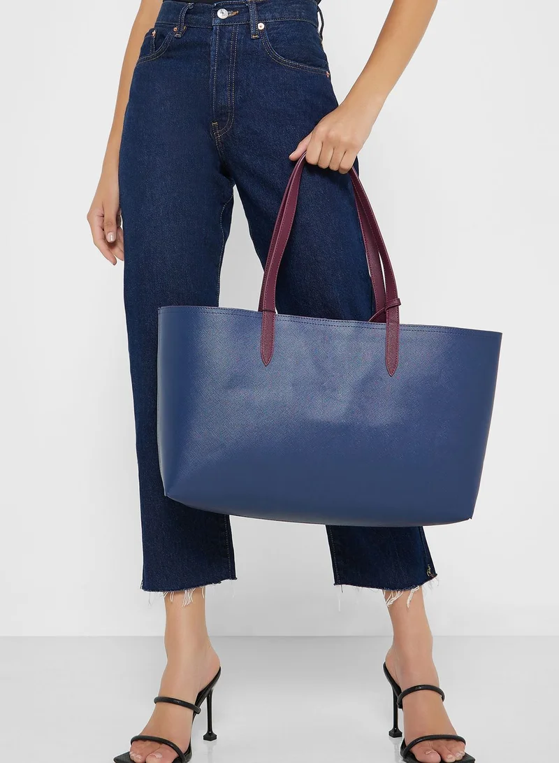 ELLA Reversible Bicolour Tote With A Pouch