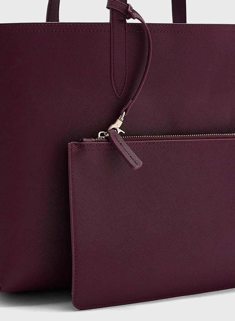 ELLA Reversible Bicolour Tote With A Pouch
