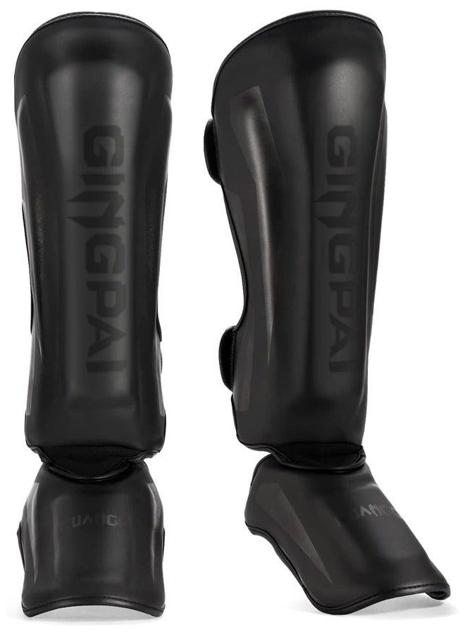 Muay Thai Shin Guards, Muay Thai Martial Arts Kicking Leg Instep Protection Pads Sparring Gear,for Kickboxing MMA Training and Sparring,Professional MMA Equipment