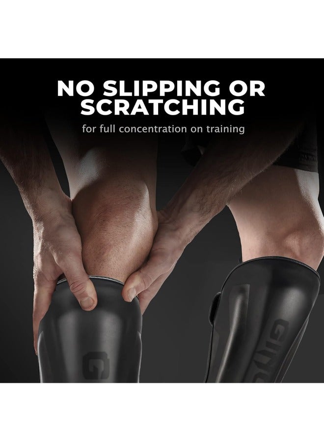 L&E Muay Thai Shin Guards, Muay Thai Martial Arts Kicking Leg Instep Protection Pads Sparring Gear,for Kickboxing MMA Training and Sparring,Professional MMA Equipment - Image 5