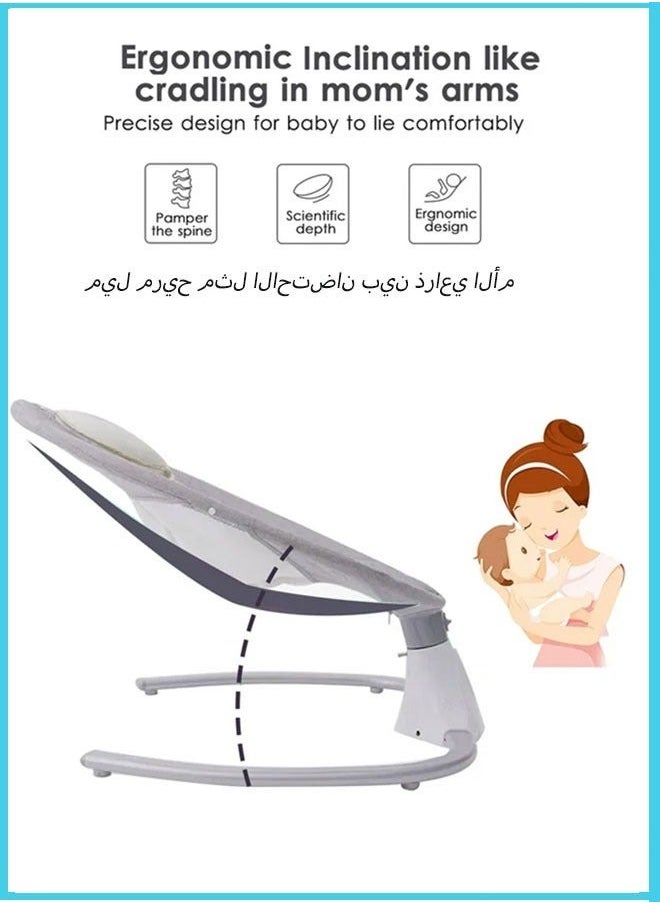 MIXDE Baby Electric Rocking Chair Baby Swing Crib Smart Bluetooth Electric Cradle with Remote Control and Mosquito Net  - Image 4