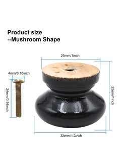 Y&D Round Wood Cabinet Knobs, Mushroom Shape Wooden Pulls, Knobs for Drawer Dresser Cupboard Wardrobe (12pcs, Diameter: 1.34 Inch, Height: 1 Inch)  - Image 5