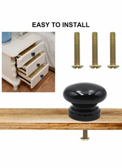 Y&D Round Wood Cabinet Knobs, Mushroom Shape Wooden Pulls, Knobs for Drawer Dresser Cupboard Wardrobe (12pcs, Diameter: 1.34 Inch, Height: 1 Inch)  - Image 2