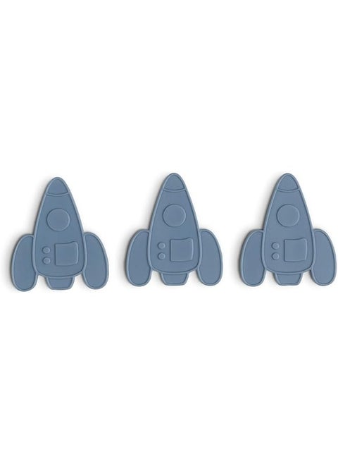 Set Of 3 Slim Ice Packs With Non Toxic Gel Spaceship Dusty Blue