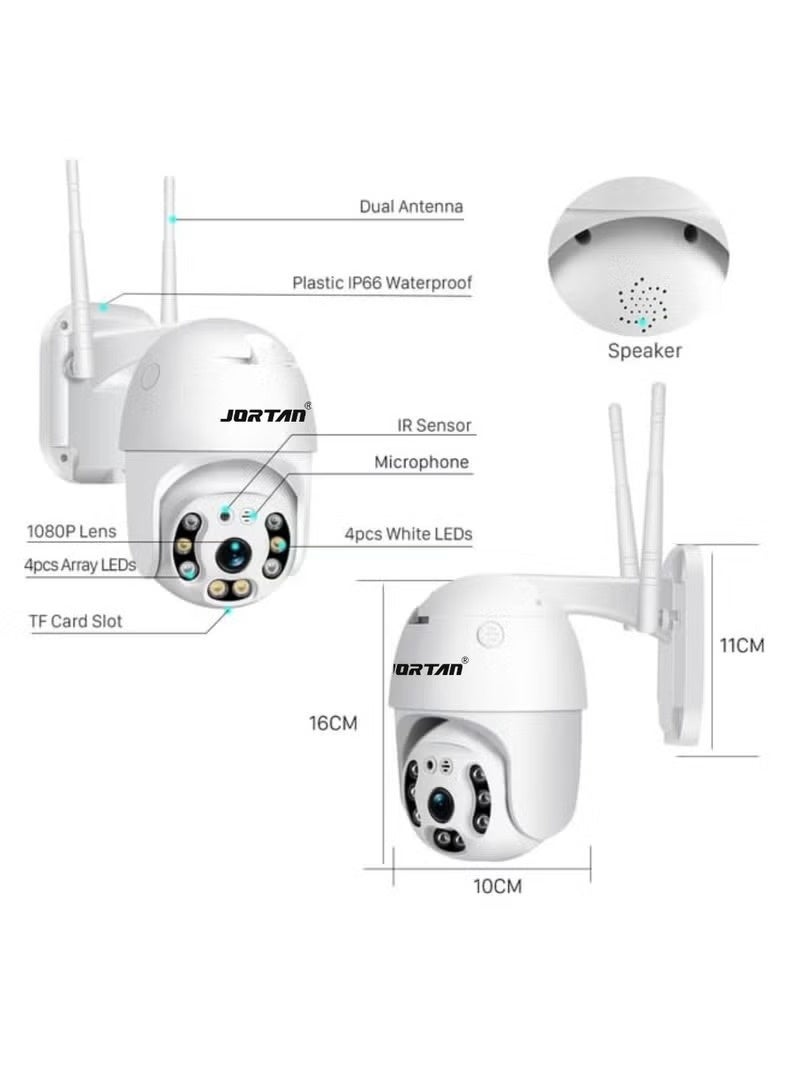 JORTAN 4MP WiFi Outdoor PTZ Security Camera | 360° Pan Tilt Wireless CCTV Camera with Motion Detection Auto Tracking 2-Way Audio Color Night Vision IP66 Waterproof 24/7 Recording for Home Office Garage Farm Outdoor Surveillance - Image 5