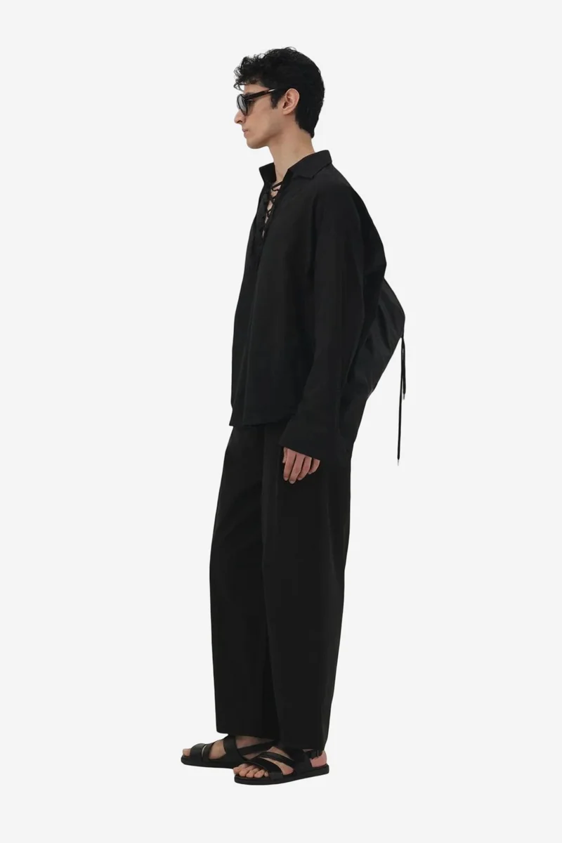 Giesto GIESTO Casual Long Sleeve Tie Detail Shirt