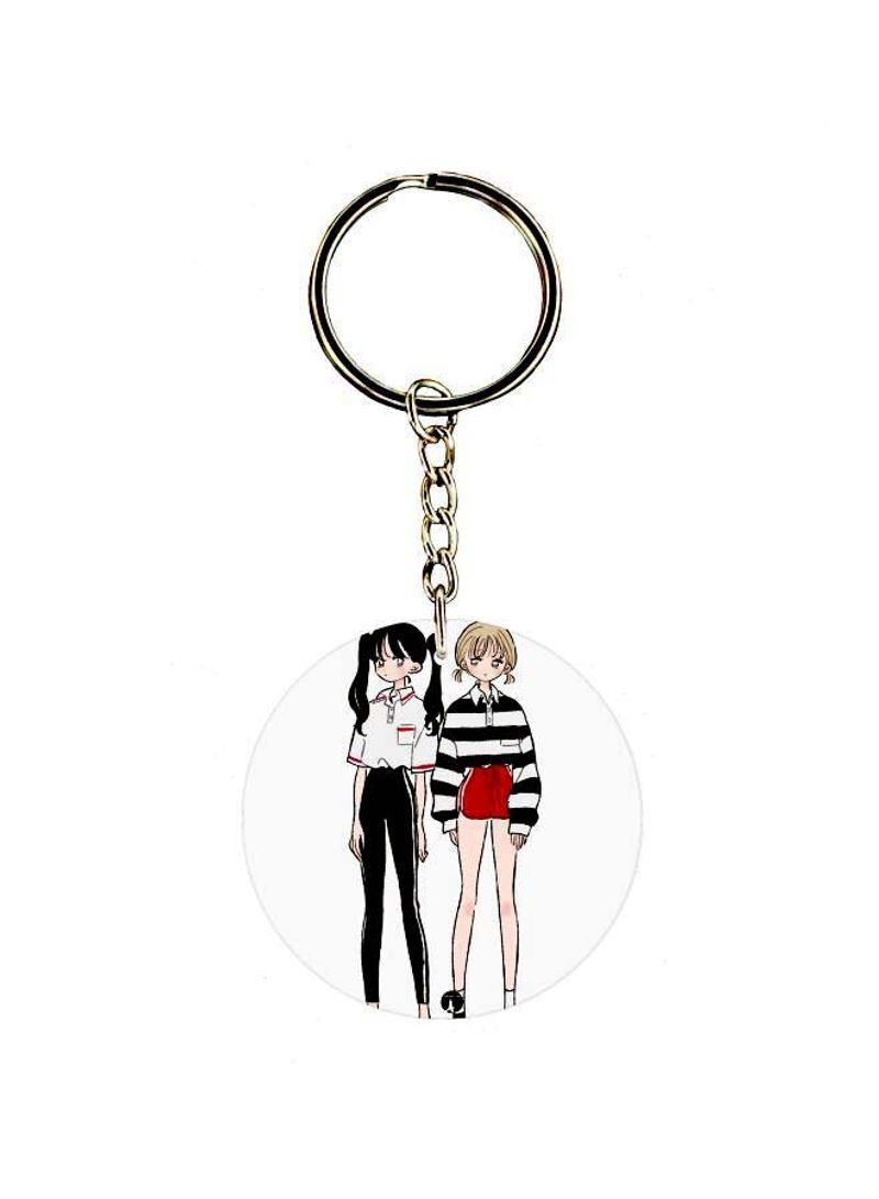 Single Sided Girls Printed Keychain
