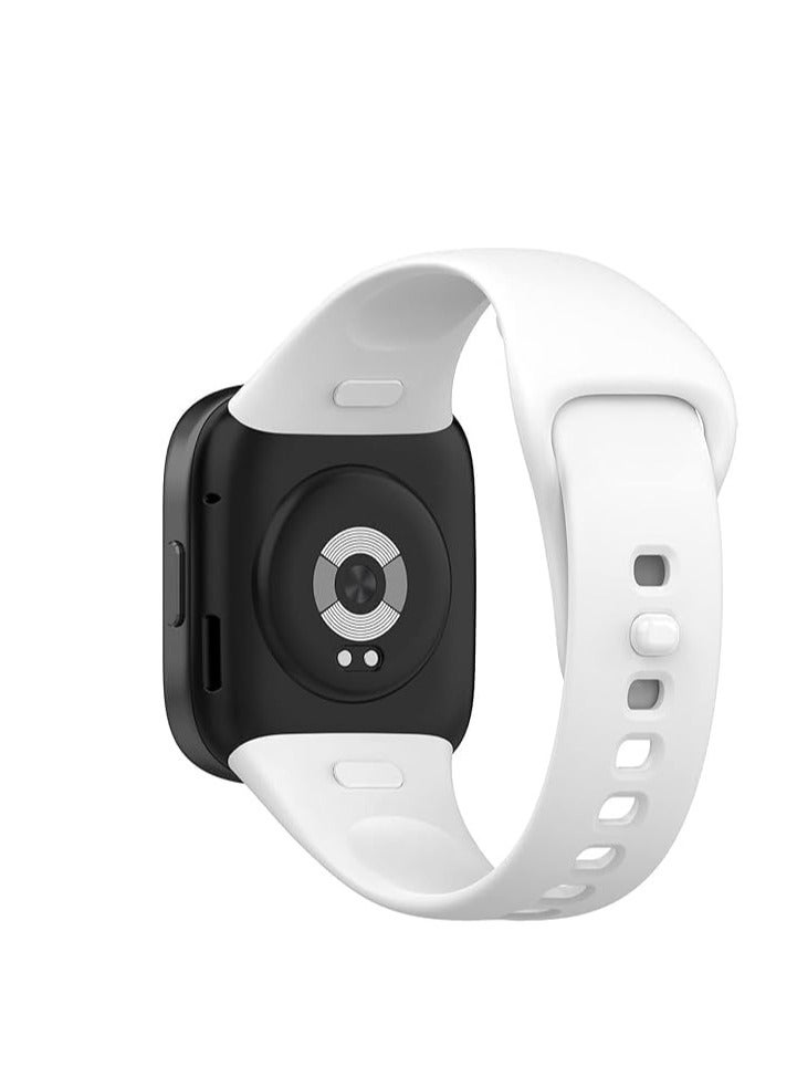 Replacement Silicon Strap with Frame For Compatible with Redmi watch 2 Lite/redmi watch 2 / xioami poco watch/mi watch 2 Lite/Mi Watch Lite Strap/Mi Watch 2 Lite Strap (White)  - Image 2