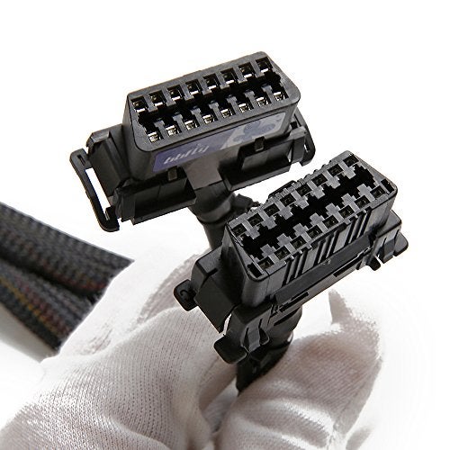 bbfly-B6 OBD II OBD2 16 Pin Splitter Extension 1x Male and 2X Female Extension Cable Adapter (1FT/30CM) (10 Pack) - Image 5