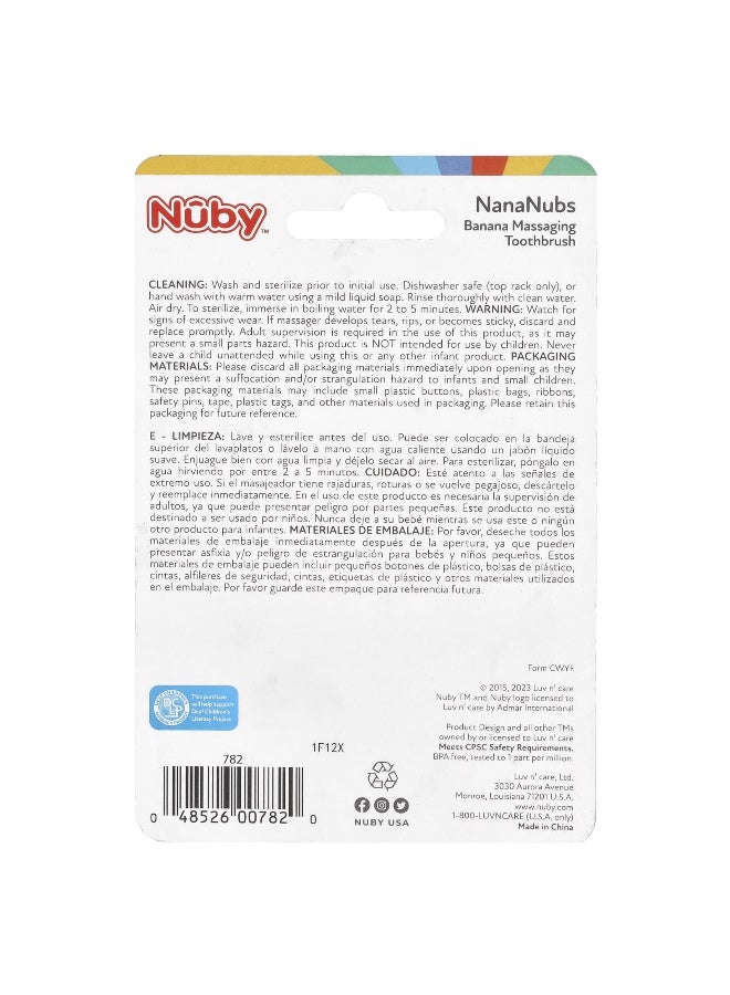 Nuby, NanaNubs Banana Massaging Toothbrush, 3+ Months, 1 Brush - Image 2