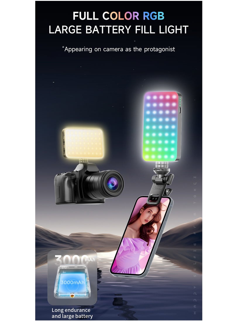 Generic Photography Color Fill Light 129 LED 3000mAh , Selfie Light USB Rechargeable for Photo & Video with Front Back Clip for Phones Laptops Makeup TikTok Stream  - Image 2