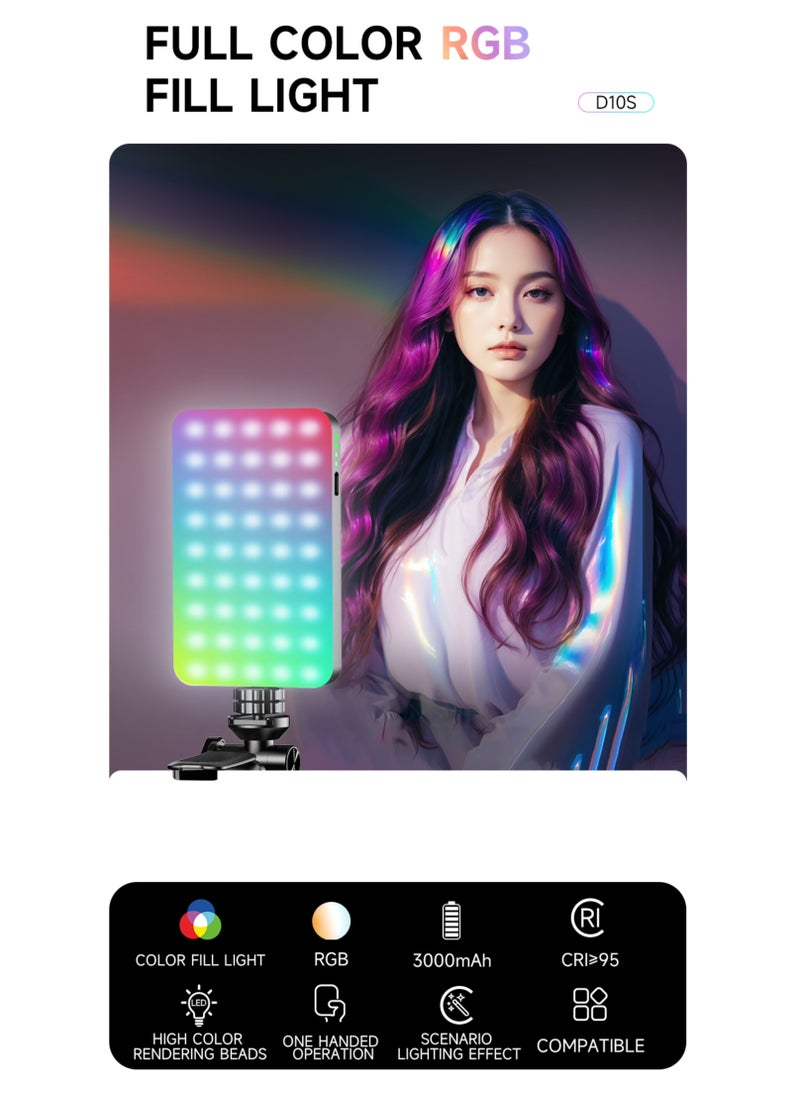 Generic Photography Color Fill Light 129 LED 3000mAh , Selfie Light USB Rechargeable for Photo & Video with Front Back Clip for Phones Laptops Makeup TikTok Stream  - Image 3