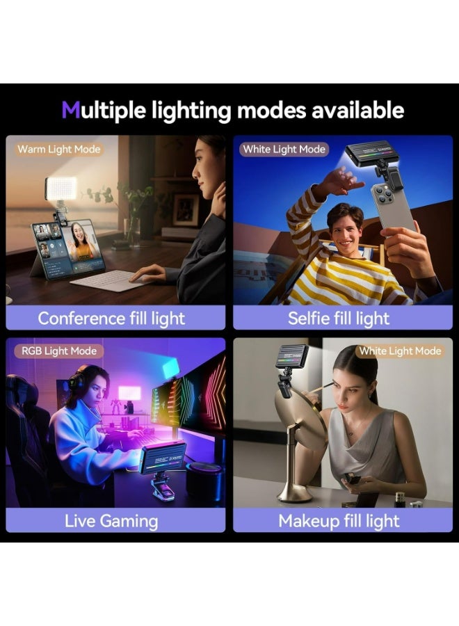 Photography Color Fill Light 129 LED 3000mAh , Selfie Light USB Rechargeable for Photo & Video with Front Back Clip for Phones Laptops Makeup TikTok Stream - Image 2