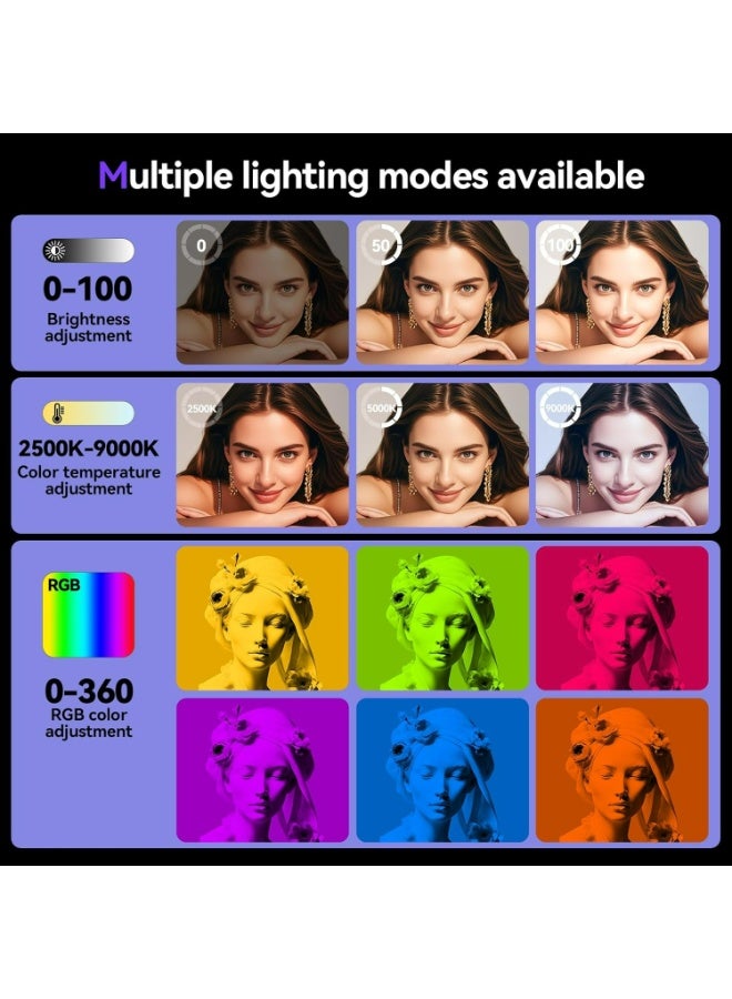 Photography Color Fill Light 129 LED 3000mAh , Selfie Light USB Rechargeable for Photo & Video with Front Back Clip for Phones Laptops Makeup TikTok Stream - Image 3