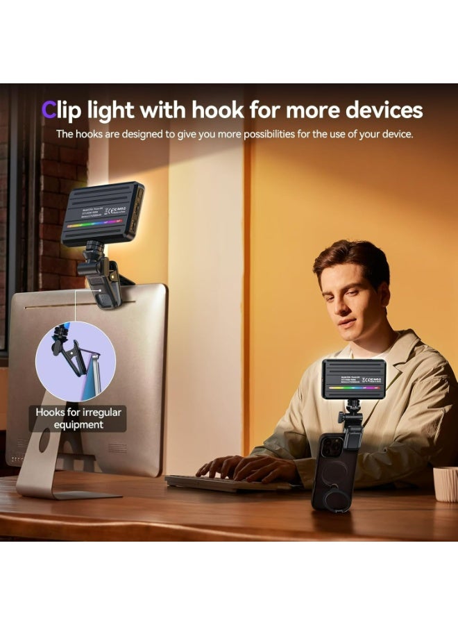 Photography Color Fill Light 129 LED 3000mAh , Selfie Light USB Rechargeable for Photo & Video with Front Back Clip for Phones Laptops Makeup TikTok Stream - Image 4