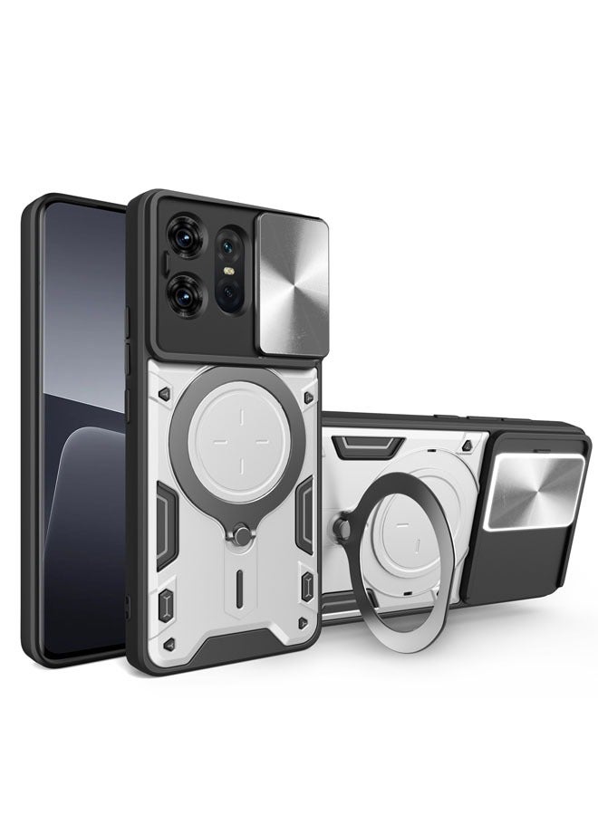 general Motorola Edge 50 Pro Phone Case, 【Military Shock Case】 Slim PC Case Cool Style Phone Case with Camera Protection and Metal Ring Magnetic Holder