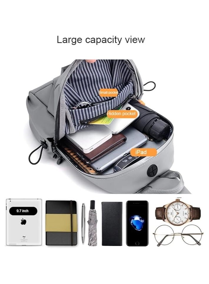 Crossbody Backpack, Lightweight Shoulder Bag Men Women Adjustable Strap Backpack Chest Bag with USB Charger Port, for Outdoor Hiking, Traveling, Cycling  - Image 4