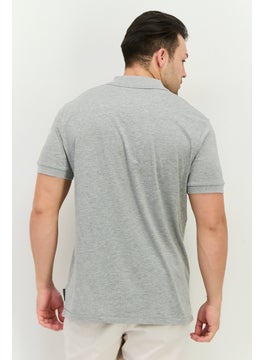 French Connection Men Regular Fit Brand Logo Short Sleeves Polo Shirt, Light Grey  - Image 3