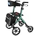 WALK MATE Rollator Walker for Seniors Taller 537ft with HeightAdjustable Seat Builtin Cable 10 Inch Wheels Walkers Compact Folding Design Mobility Walking Aid Widen Backrest Green - Image 1