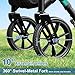 WALK MATE Rollator Walker for Seniors Taller 537ft with HeightAdjustable Seat Builtin Cable 10 Inch Wheels Walkers Compact Folding Design Mobility Walking Aid Widen Backrest Green - Image 4