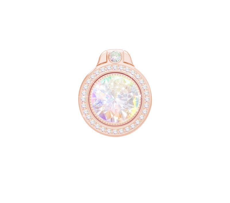 lenoup Glitter Bling Bling Phone Ring Holder, Sparkle Phone Ring Artificial Diamond Stand, Rhinestone Cell Phone Finger Ring for Phones,Pad(Rose Gold) - Image 1