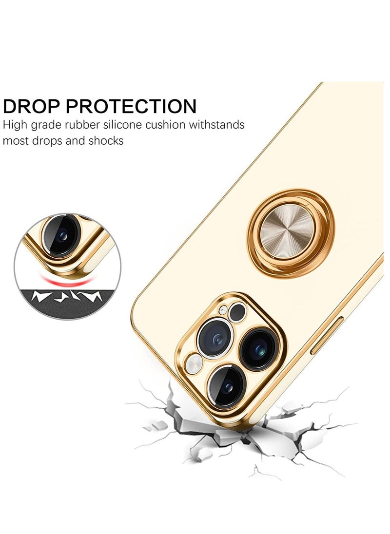 IAF iPhone 14 Pro Max Case, 360Â° Rotation Kickstand Ring Holder Plating Edge Soft Rubber TPU Bumper Slim Flexible Shockproof Protective Phone Case Cover for 6.7 inch iPhone 14 Pro Max 2022 - Image 2