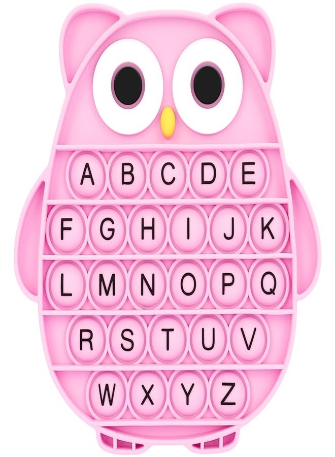 DEARIDAP Fidget Toys for Kids, Owl Shaped Silicone Squeeze Sensory Toys, Alphabet Bubble Stress Anxiety Relief Relax Tools for Kids Adults School Classroom Gift Party Favors (Pink) - Image 1