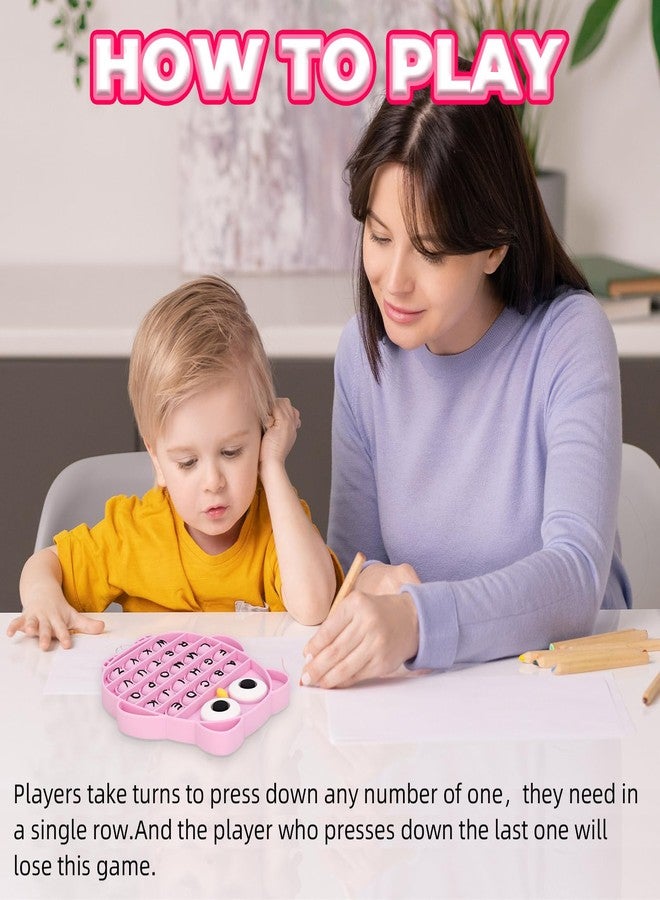 DEARIDAP Fidget Toys for Kids, Owl Shaped Silicone Squeeze Sensory Toys, Alphabet Bubble Stress Anxiety Relief Relax Tools for Kids Adults School Classroom Gift Party Favors (Pink) - Image 4