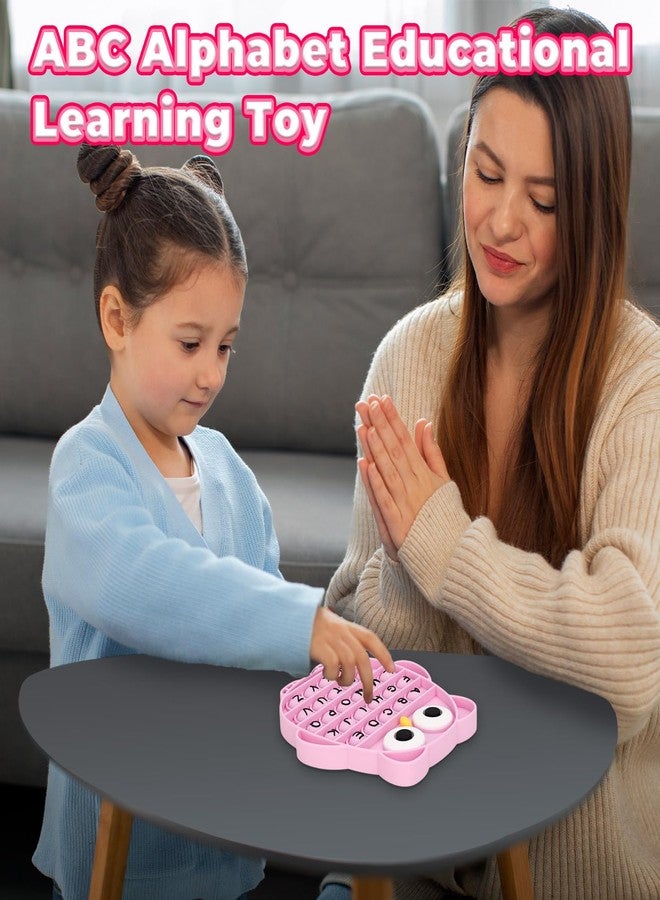 DEARIDAP Fidget Toys for Kids, Owl Shaped Silicone Squeeze Sensory Toys, Alphabet Bubble Stress Anxiety Relief Relax Tools for Kids Adults School Classroom Gift Party Favors (Pink) - Image 3