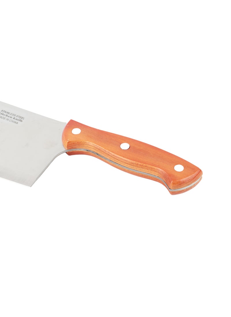 HOMEVEO - Stainless steel cleaver knife - brown, 36 x 10 cm - Image 1