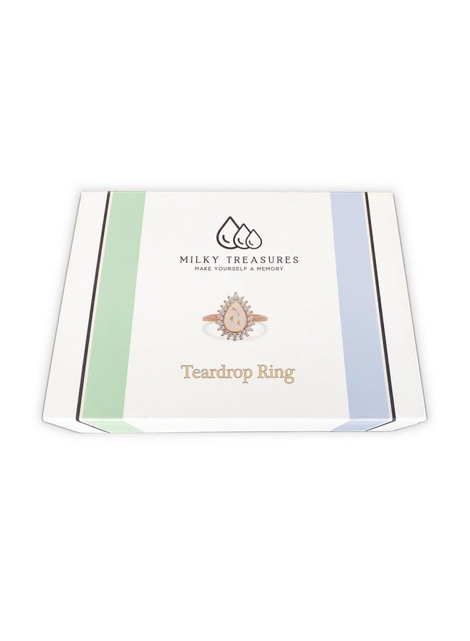 Milky Treasures خاتم قطرة الحليب كنز الحليب مجموعة صنع مجوهرات حليب الثدي | ذهب وردي عيار 18 | حجم قابل للتعديل من 6 إلى 10 | تذكار الرضاعة الطبيعية | هدايا للأمهات الجدد | سجل حفلات استقبال المواليد | فضة استرلينية 925 [مجموعة كاملة] - Image 5