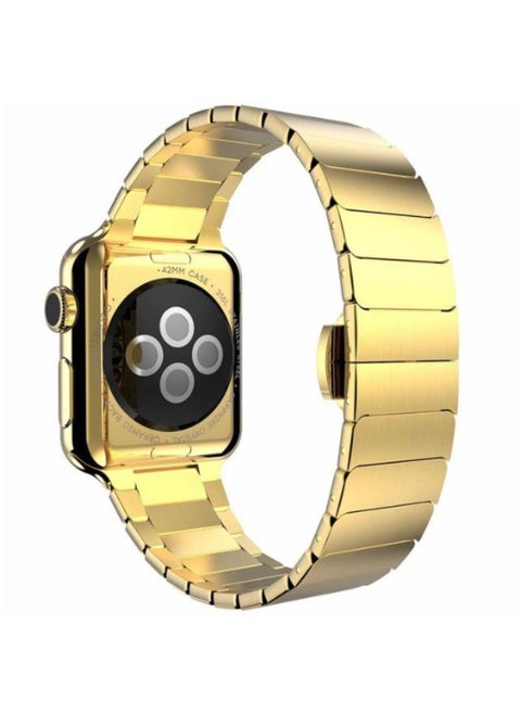 Stainless steel Metal band for apple watch replacement Link Bracelet strap 44mm/45mm/42mm/49mm GOLD