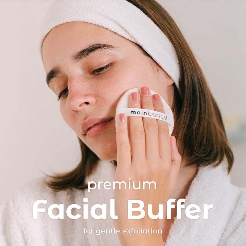 MainBasics Face Scrubber Exfoliator Pads (4-Pack) - Exfoliating Facial Cleansing Buffing Sponge - Image 3