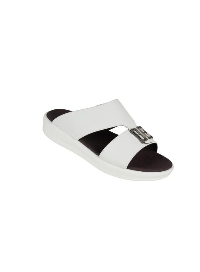 barjeel uno 008-3708 Barjeel Uno Mens Arabic Sandals 6878-M123 White  - Image 2