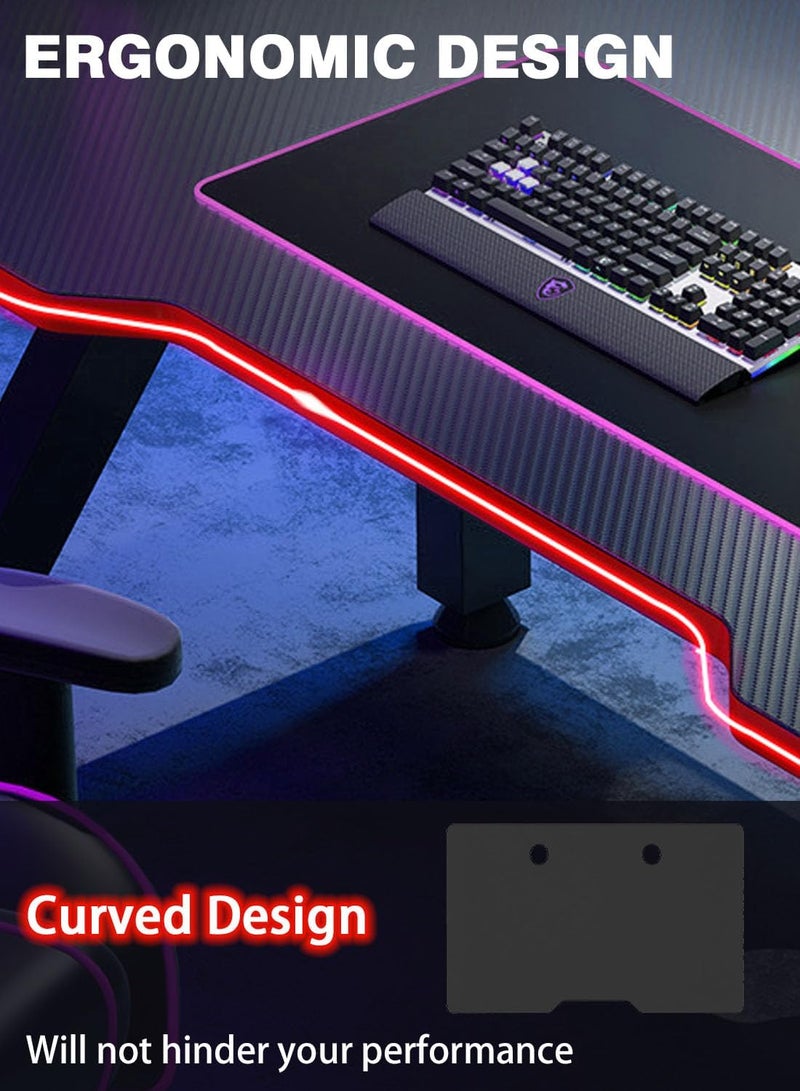 EqiEch Gaming Desk With Carbon Fiber Surface K Shaped Game Table Home Office Computer Desk Gaming Table Suitable For E-Sports 100X50X75Cm - Image 5