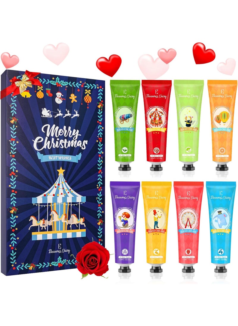 Eleanore's Diary Hand Cream Christmas Gift Set Eleanores Diary 8Pcs Mini Hand Lotion Set Christmas Stocking Stuffers Gifts for Women Mon Girls Travel Size Moisturizing Hand Cream for Dry Skin Xmas Holiday Gifts 